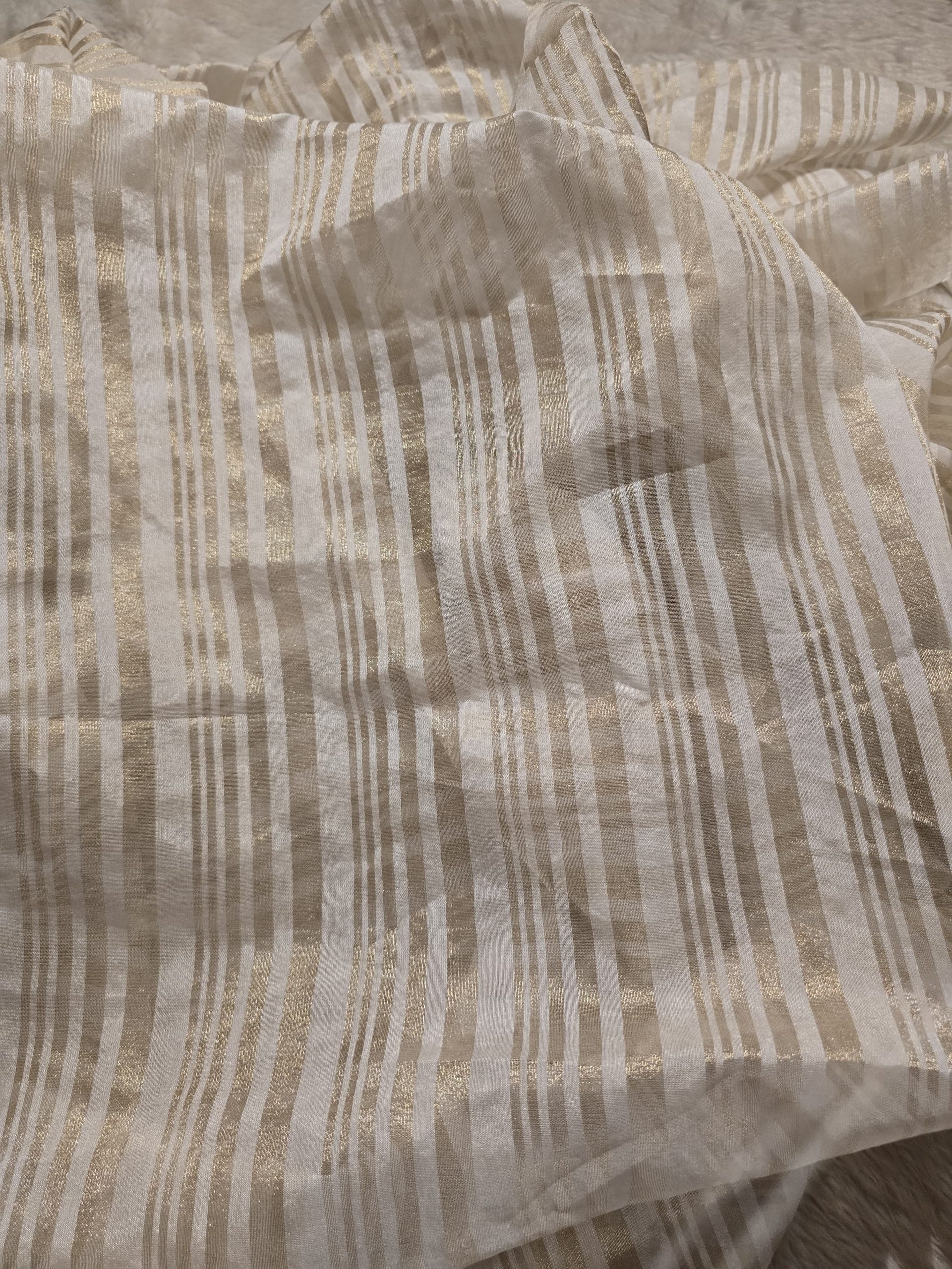 NAYAN-HALFWHITE STRIPES SAREE