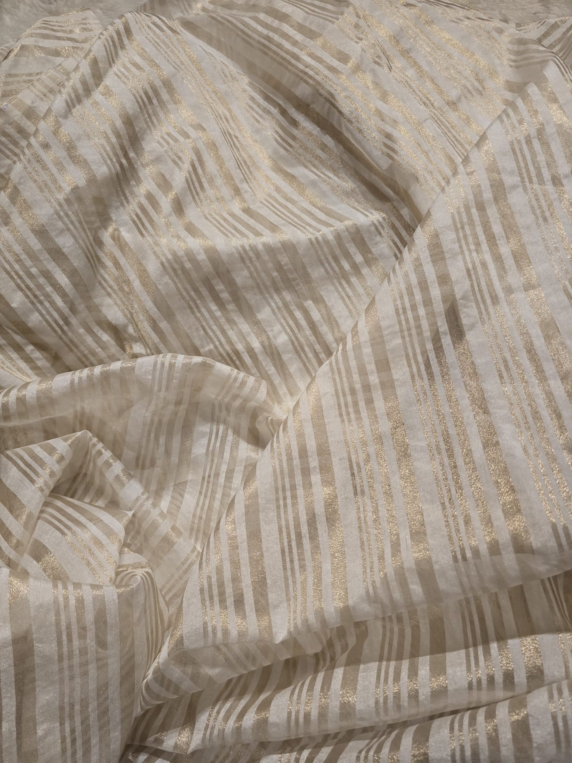 NAYAN-HALFWHITE STRIPES SAREE