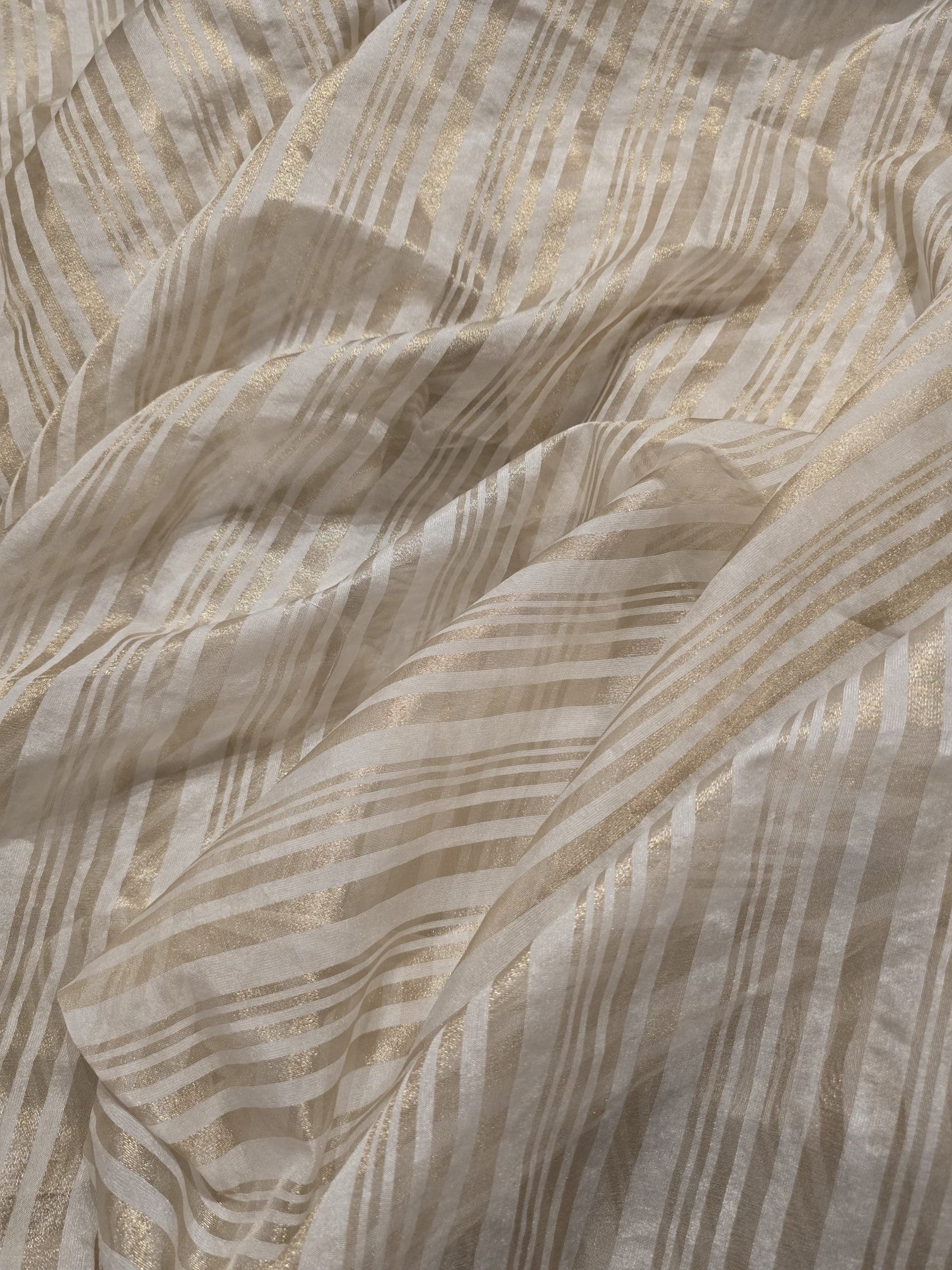 NAYAN-HALFWHITE STRIPES SAREE