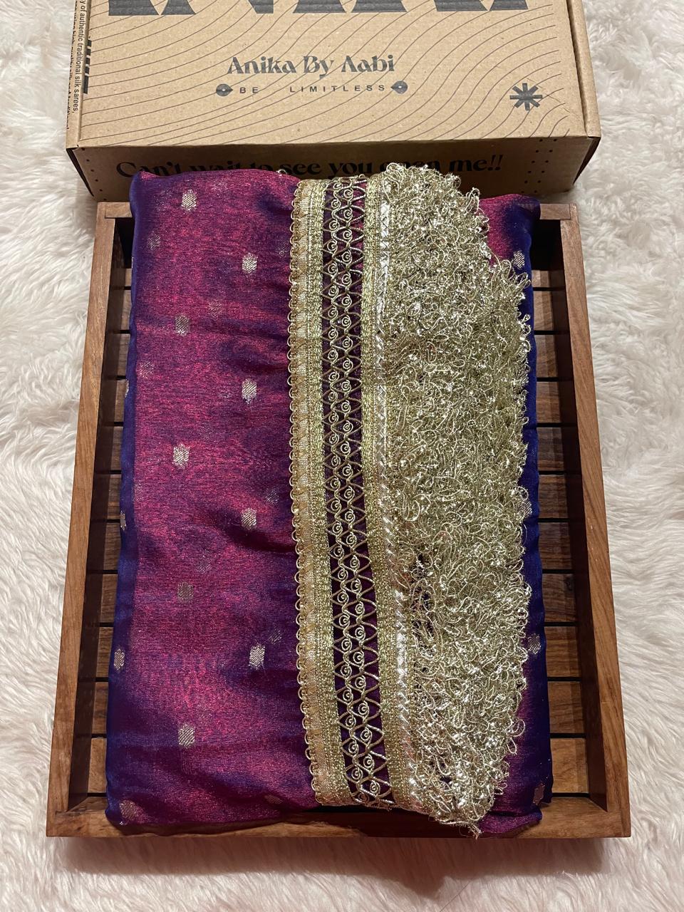 BANARASI LACE-PURPLE DUAL TONE