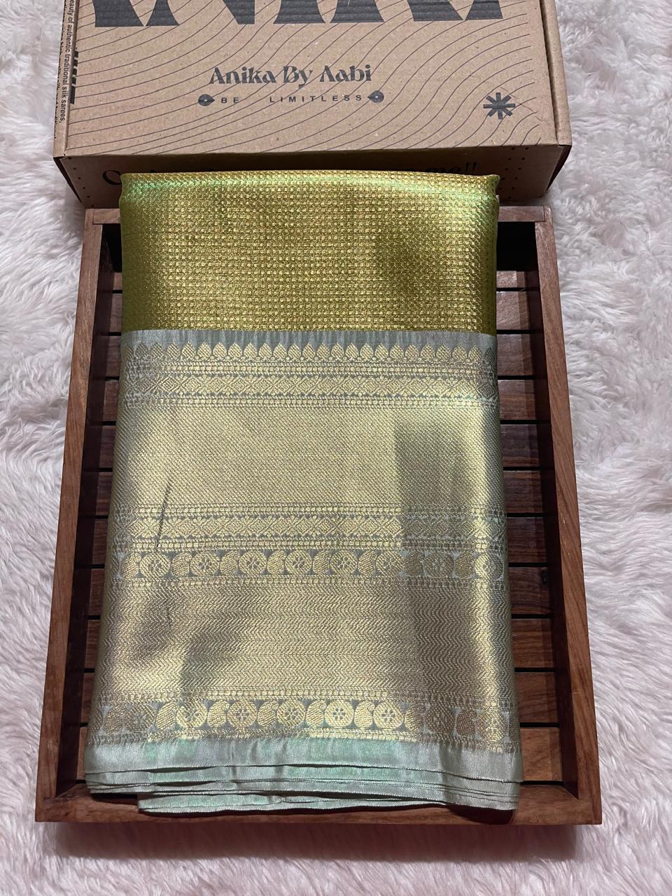 SWAGATH BIG BORDER-GREEN SAREE
