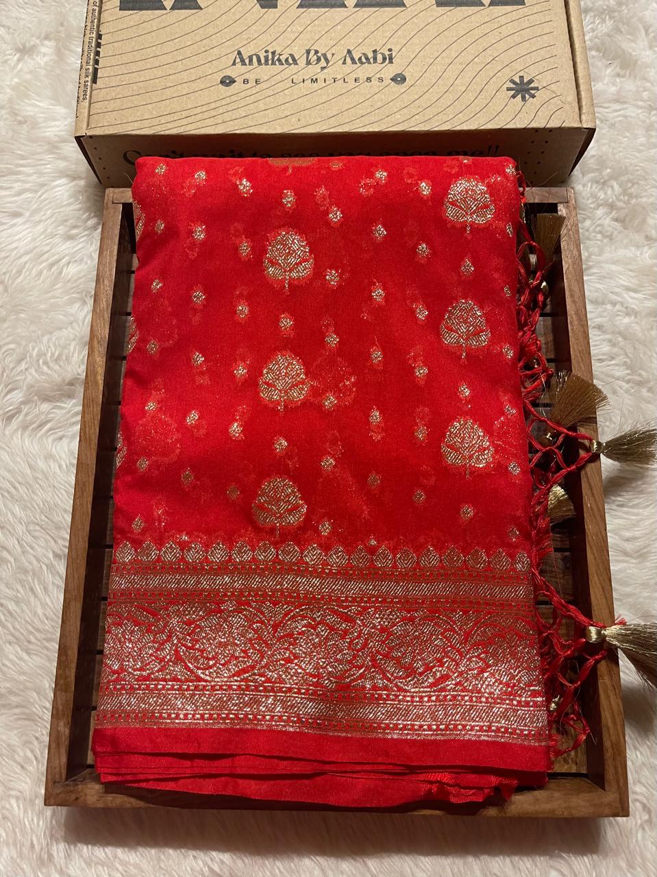 KEERTHI-RED SAREE