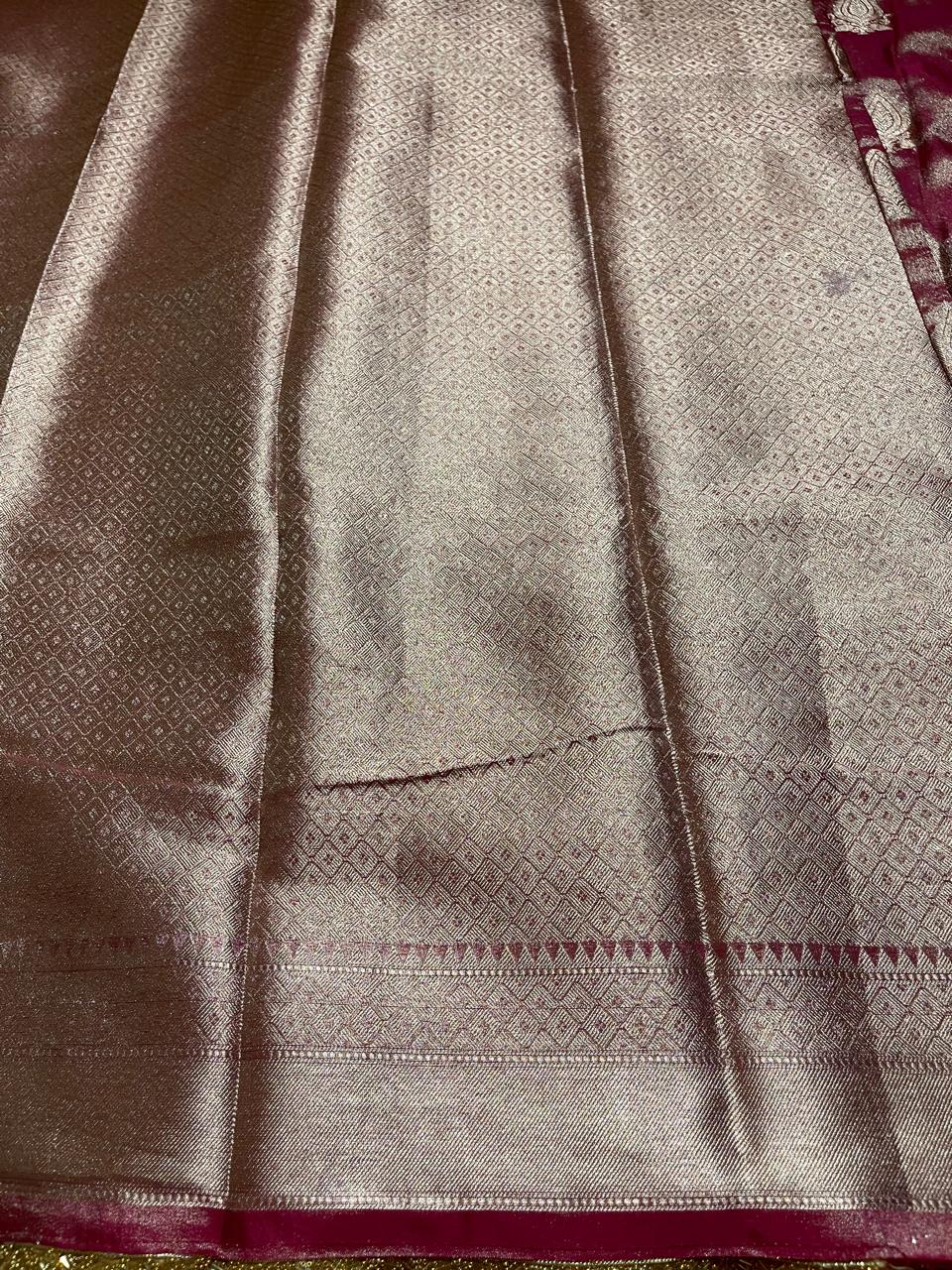 TISSUE LACE-DARK ONION PINK 2 SAREE