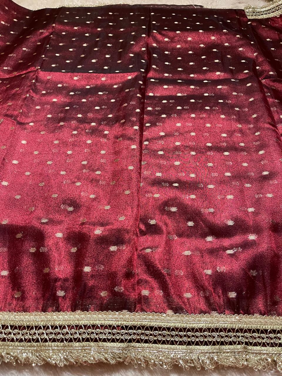BANARASI LACE-MAROON DUAL TONE