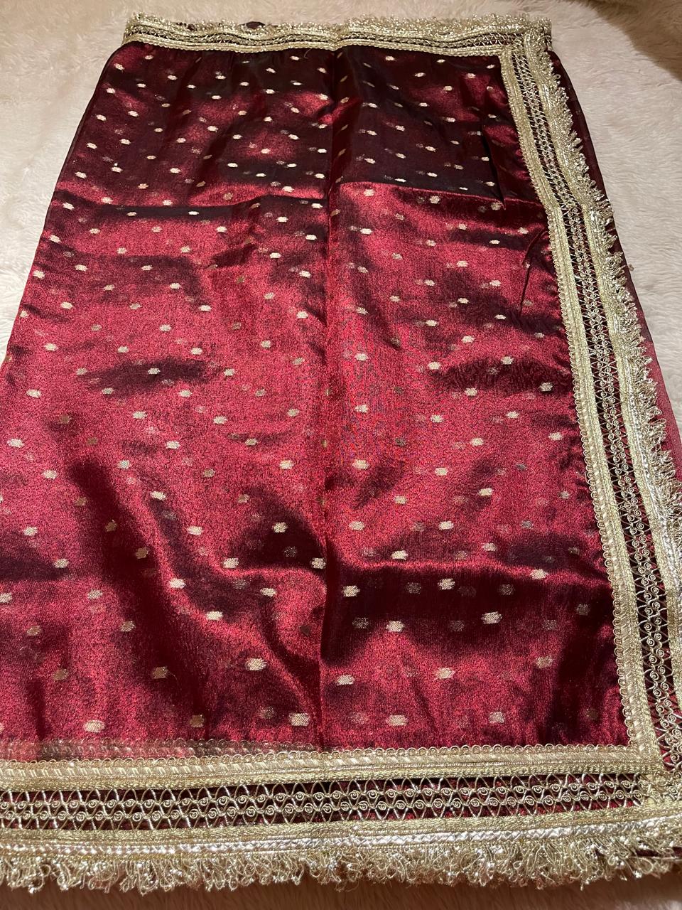 BANARASI LACE-MAROON DUAL TONE