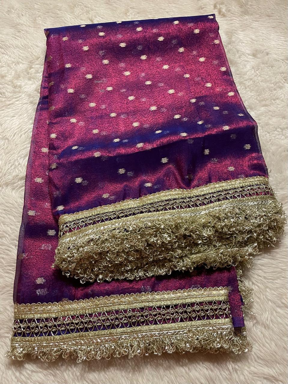 BANARASI LACE-PURPLE DUAL TONE