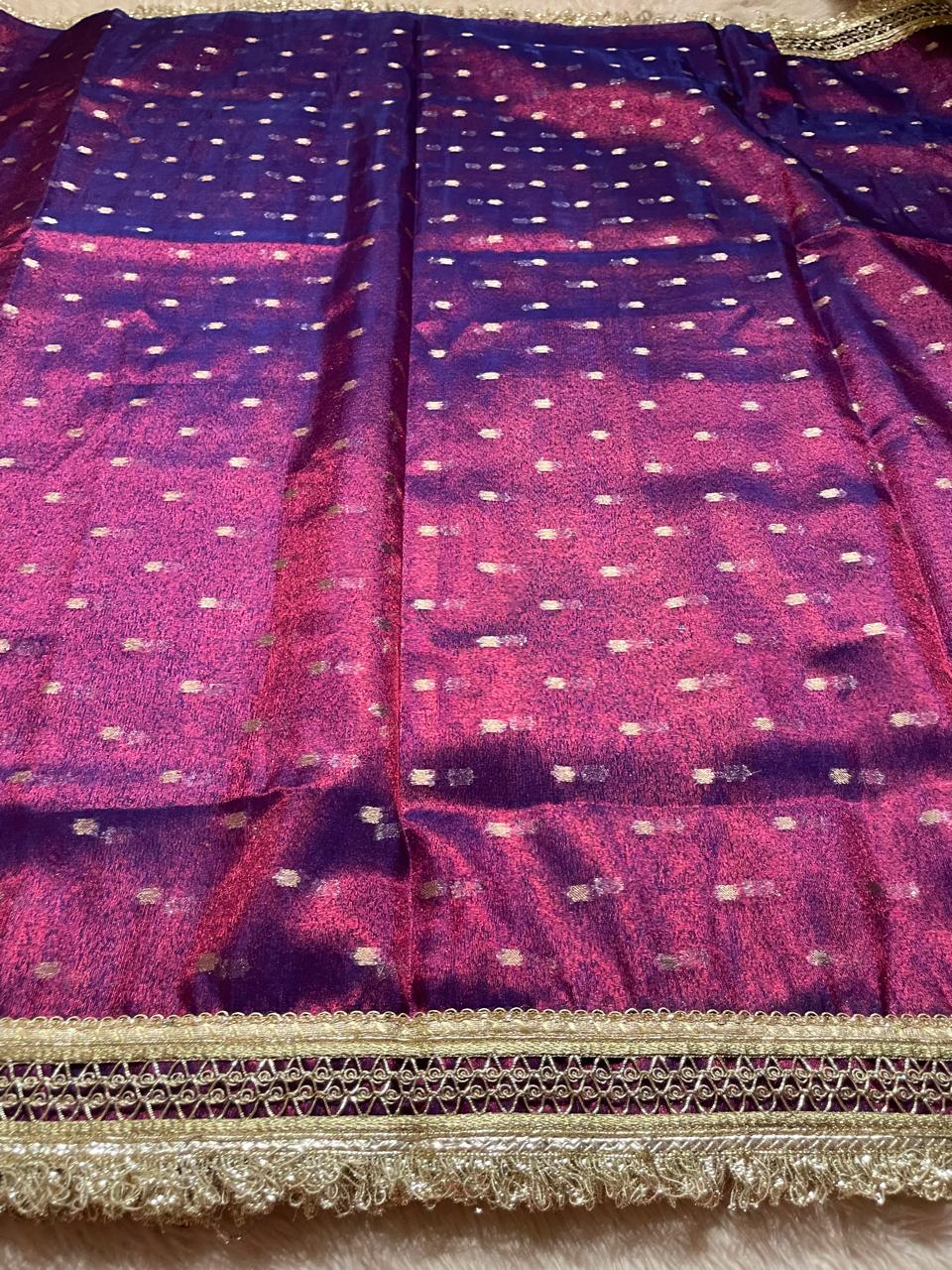 BANARASI LACE-PURPLE DUAL TONE