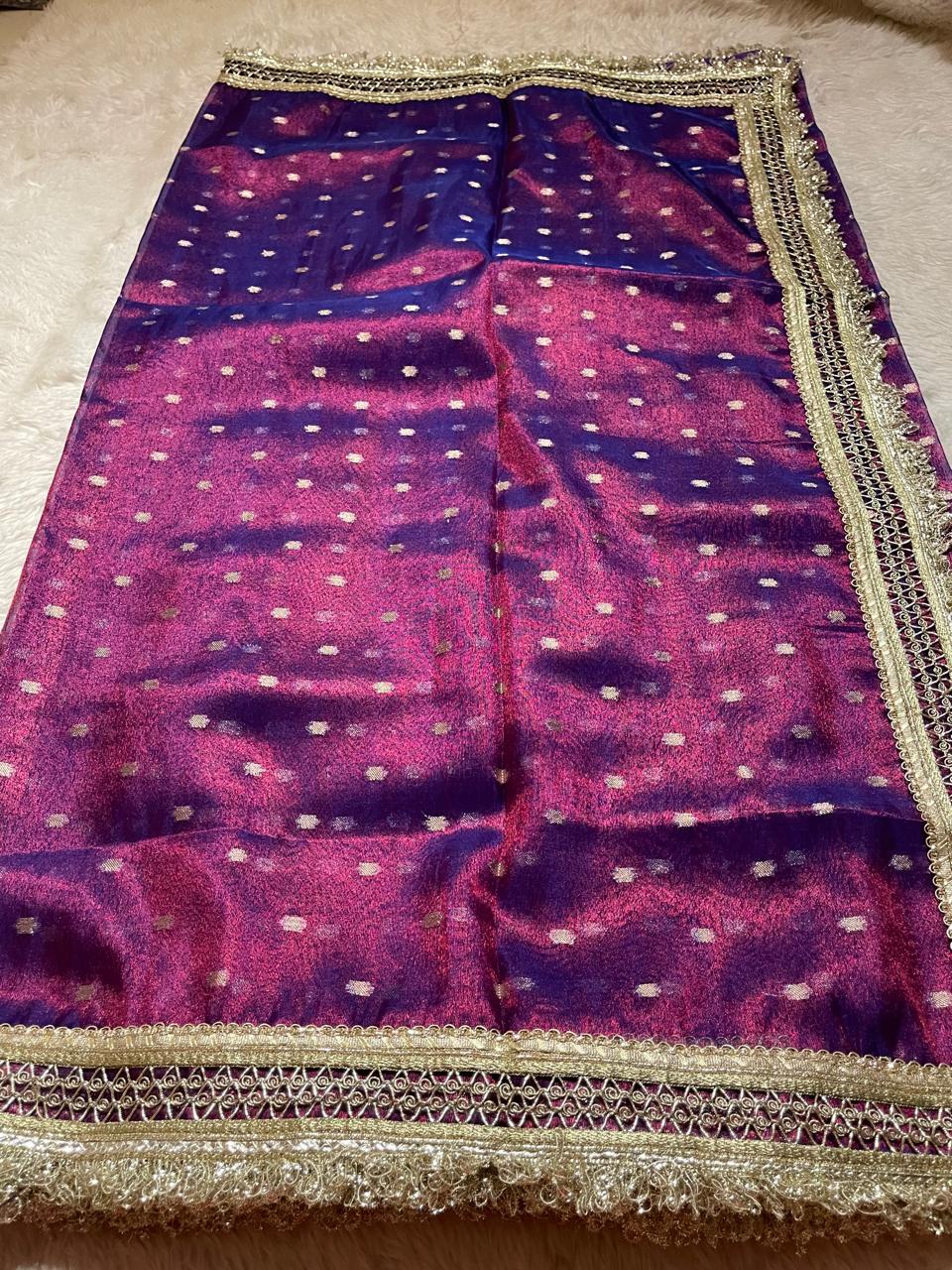 BANARASI LACE-PURPLE DUAL TONE