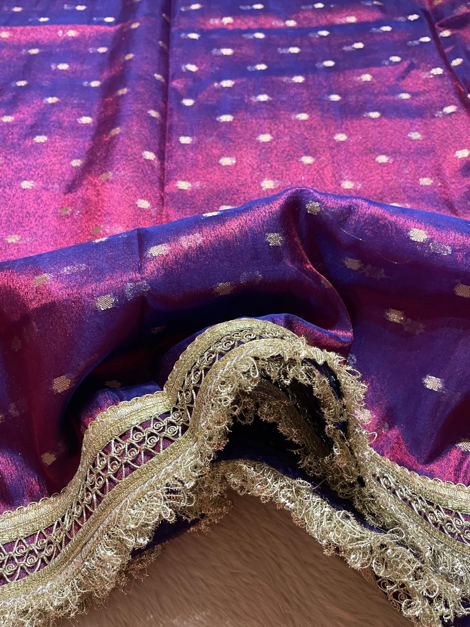 BANARASI LACE-PURPLE DUAL TONE