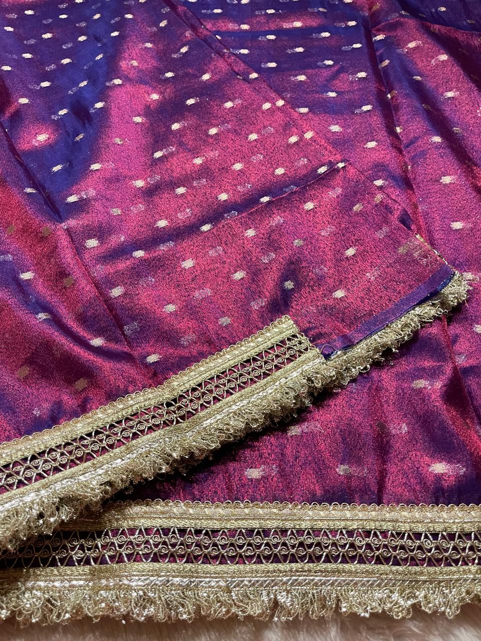 BANARASI LACE-PURPLE DUAL TONE