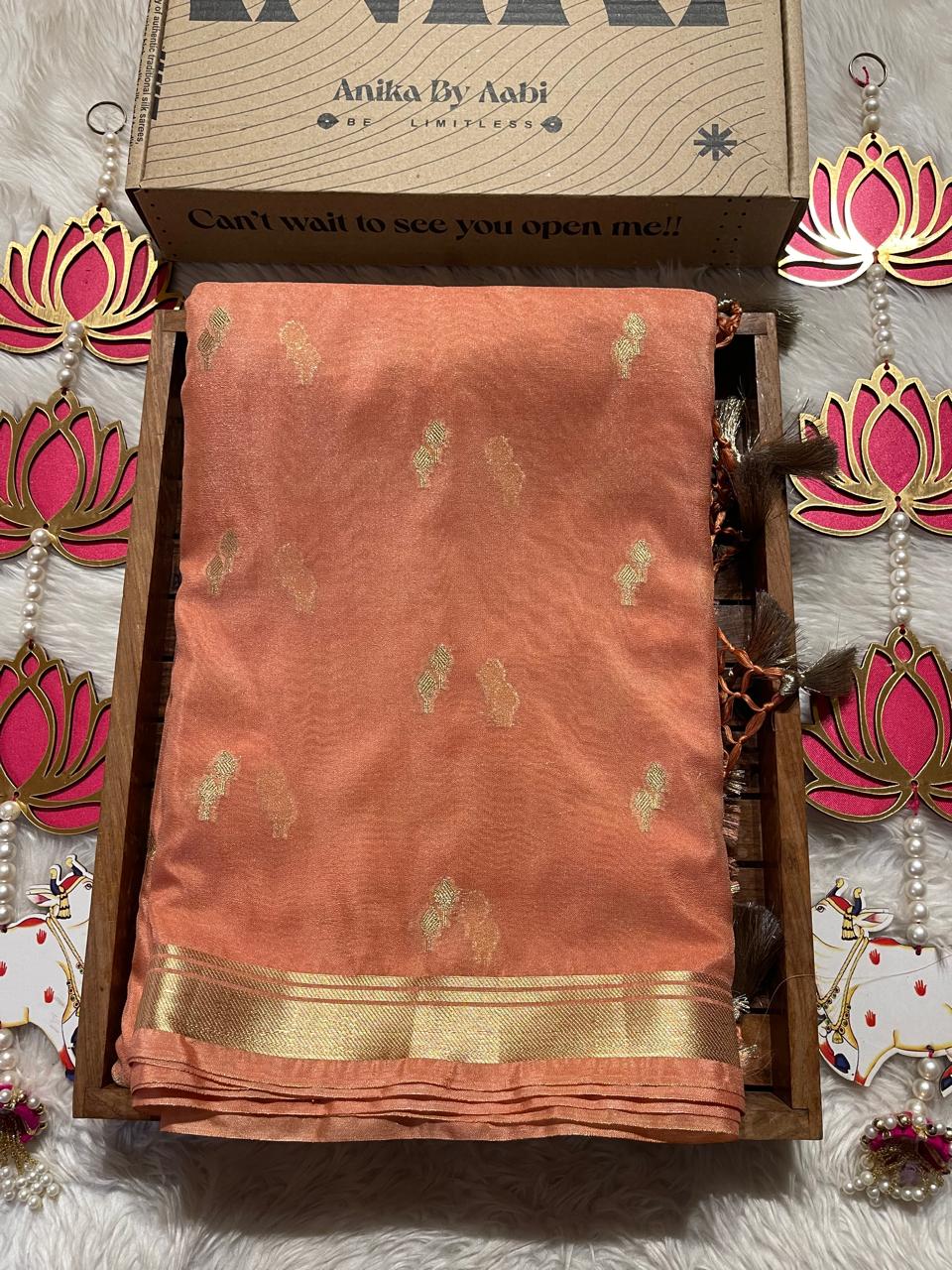 DHISHA-CALIFORNIA PEACH SAREE