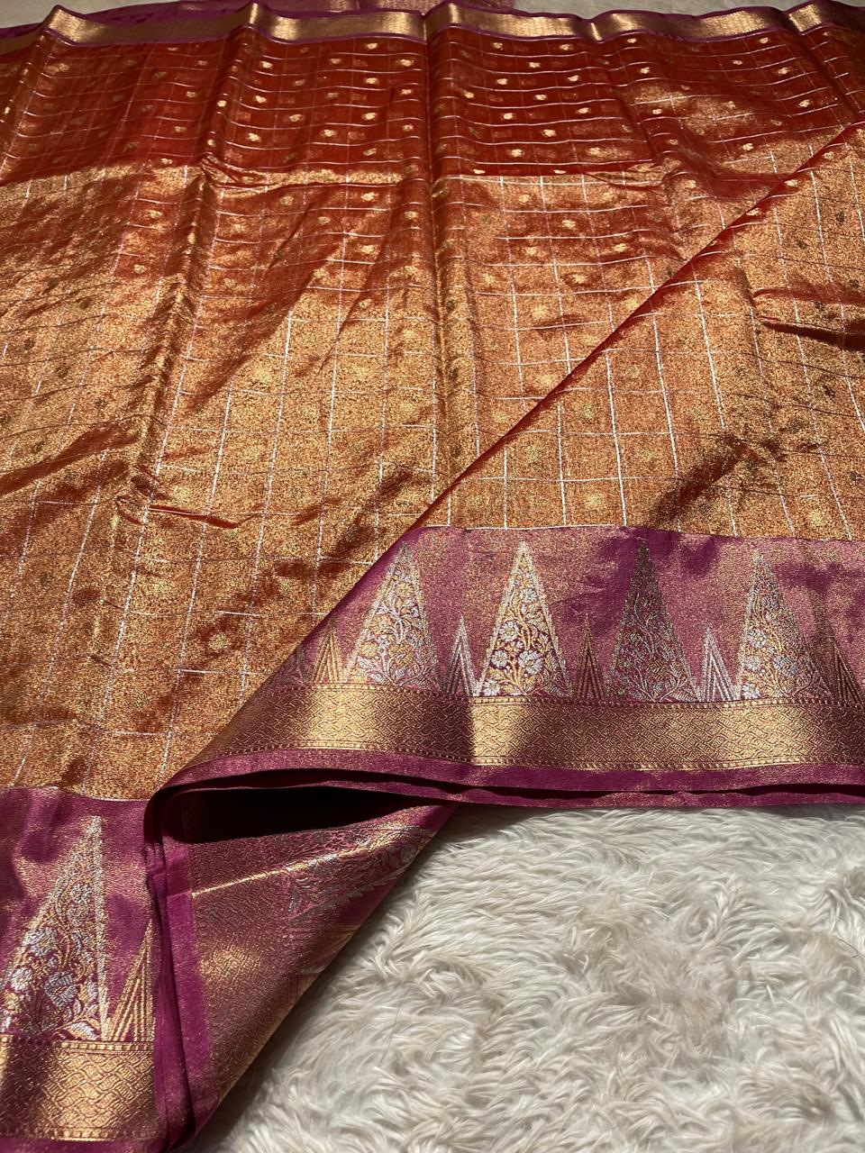 RADHI CHECKS - Festive edit saree
