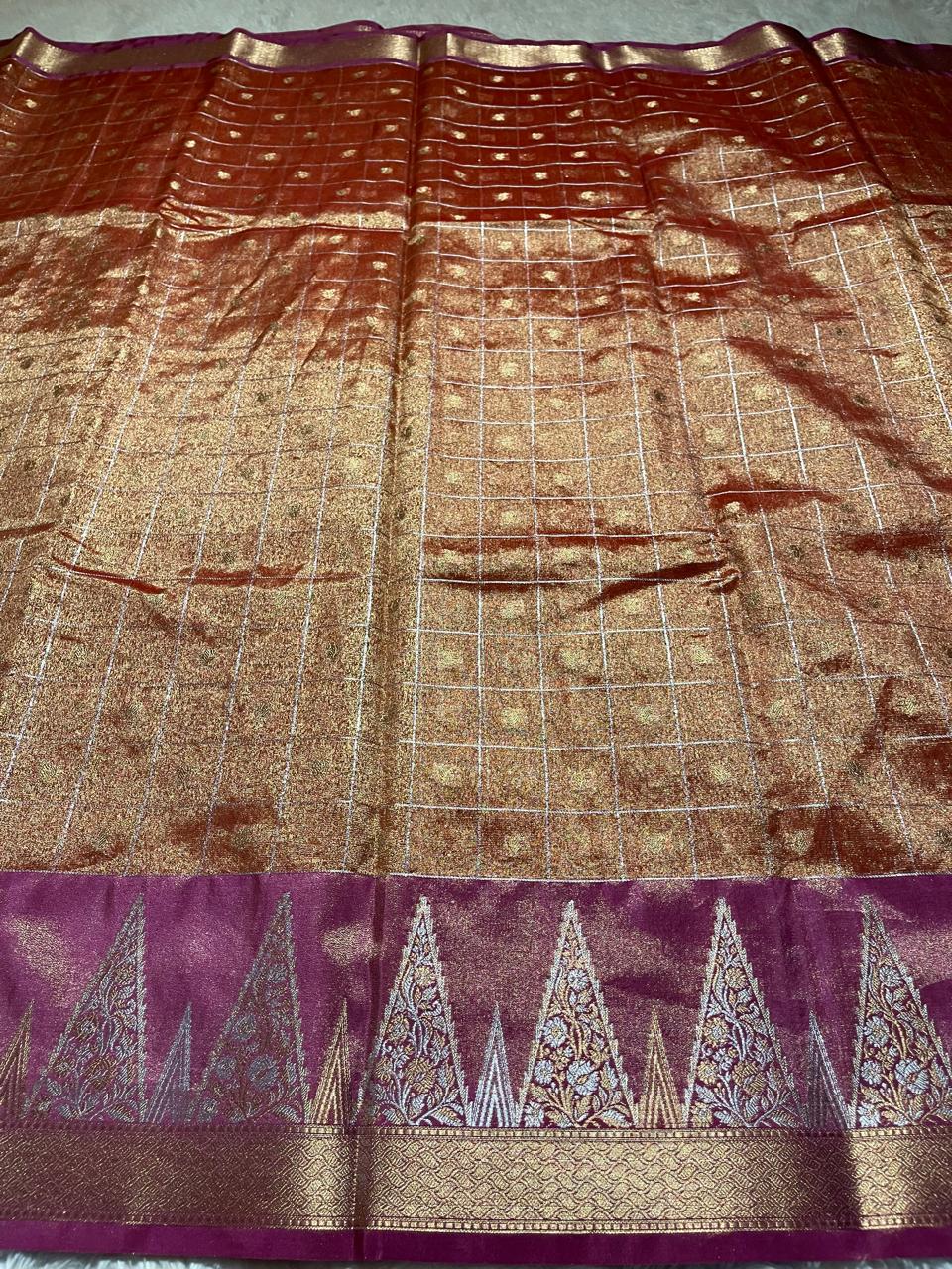 RADHI CHECKS - Festive edit saree