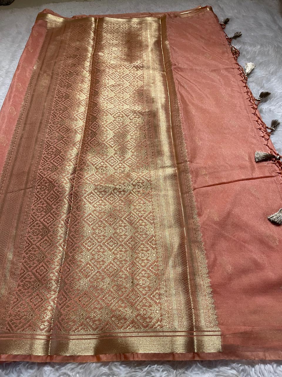 DHISHA-CALIFORNIA PEACH SAREE