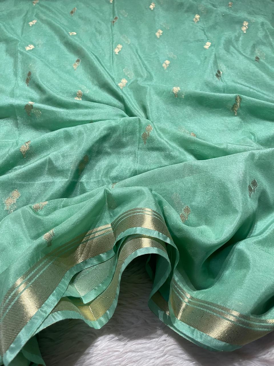 DHISHA-SEAFOAM GREEN SAREE