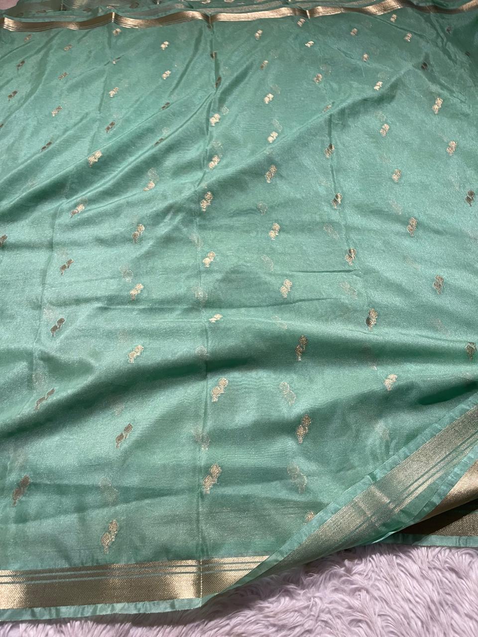 DHISHA-SEAFOAM GREEN SAREE