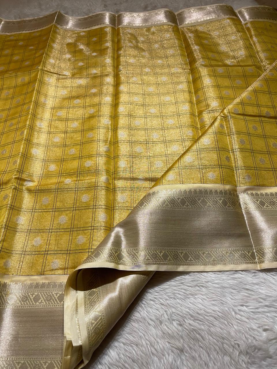 SWAGATH CHECKS-MANGO YELLOW SAREE
