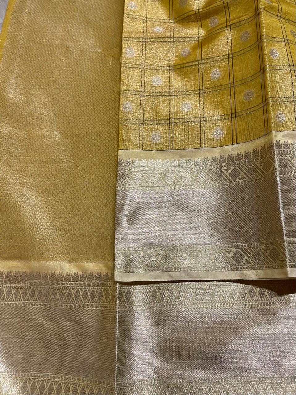 SWAGATH CHECKS-MANGO YELLOW SAREE