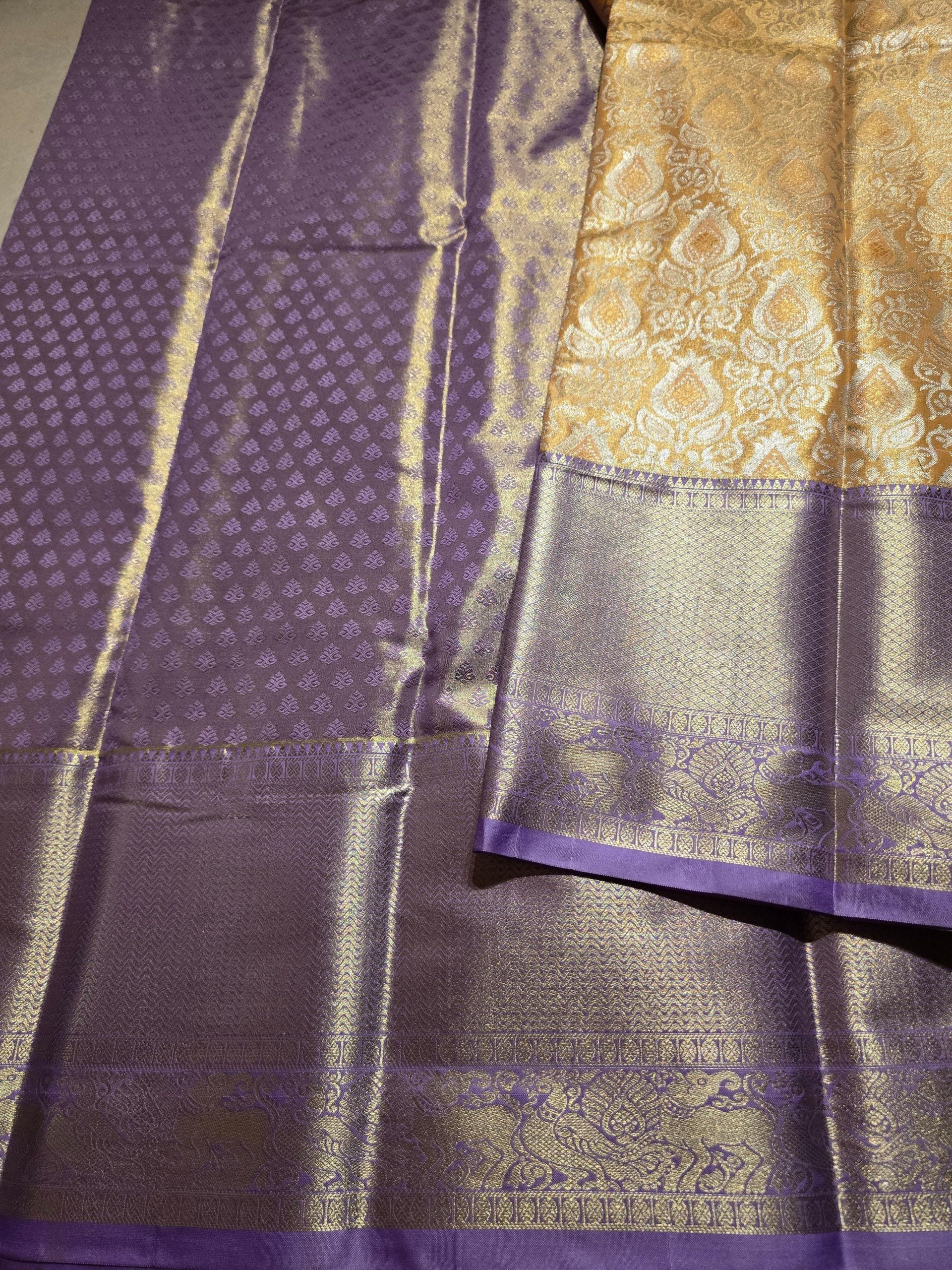 SWAYAMVARAM-YELLOW WITH LILAC BRIDAL EDIT SAREE