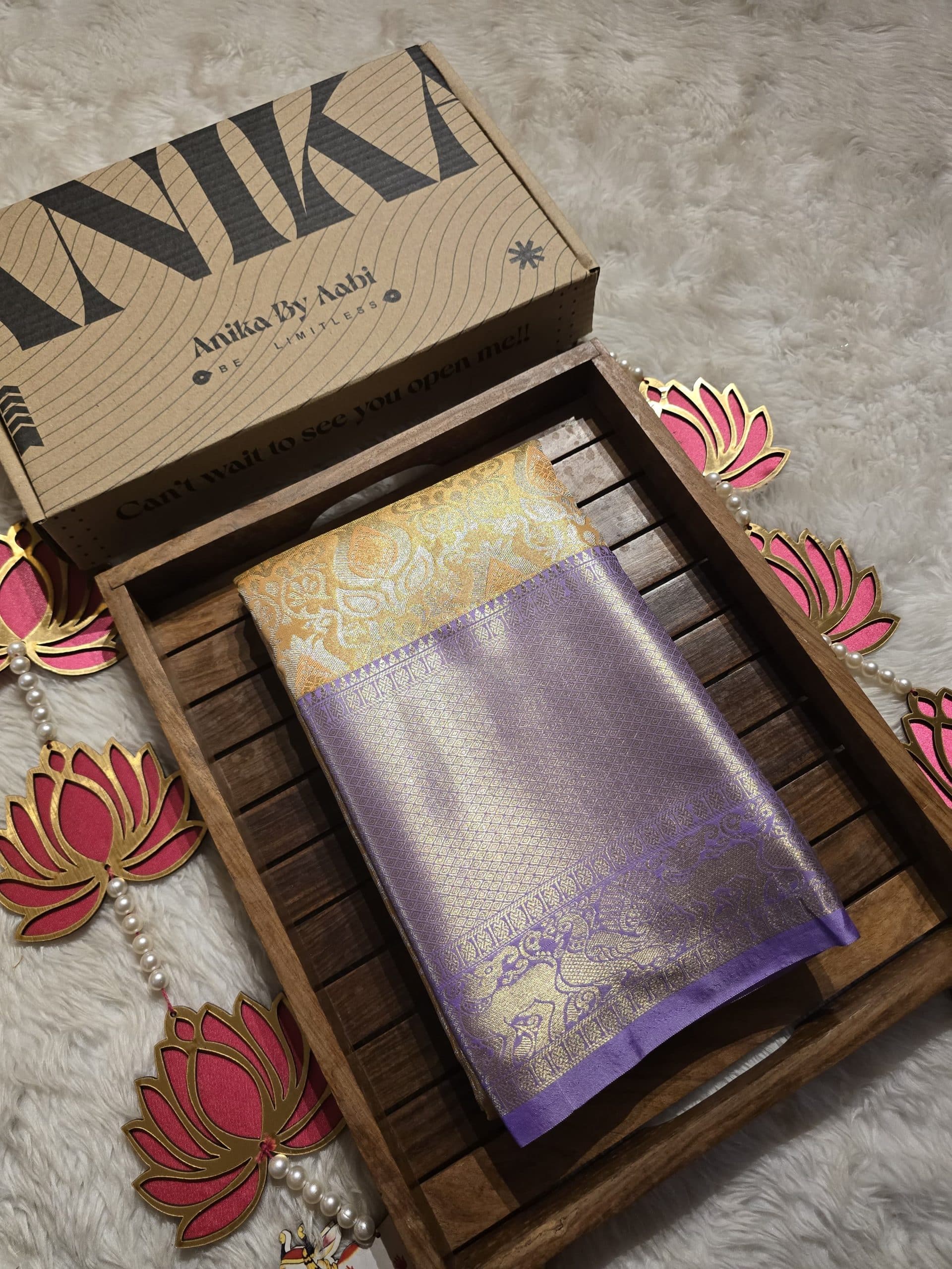 SWAYAMVARAM-YELLOW WITH LILAC BRIDAL EDIT SAREE