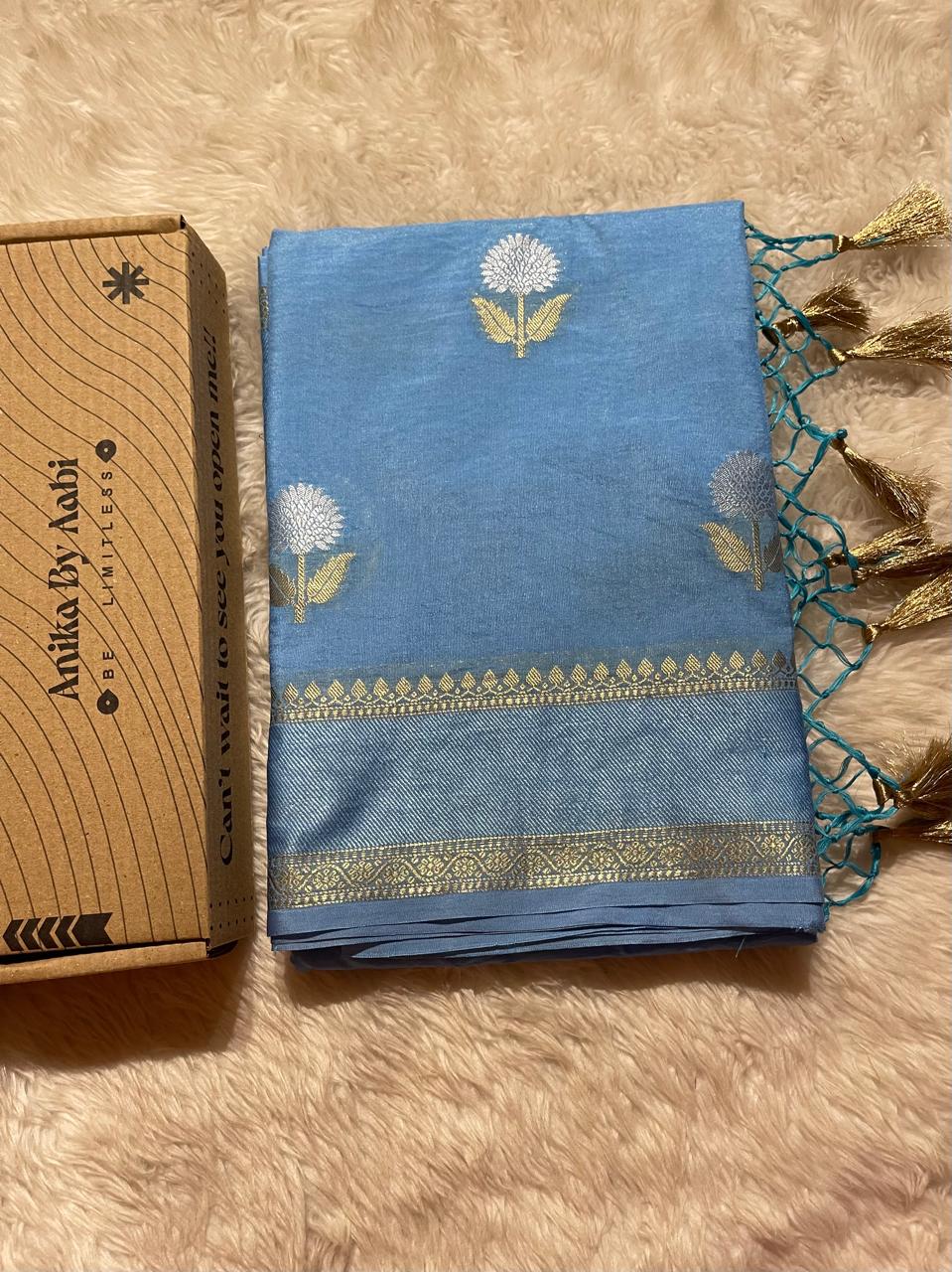 AURA2-SKYBLUE SAREE