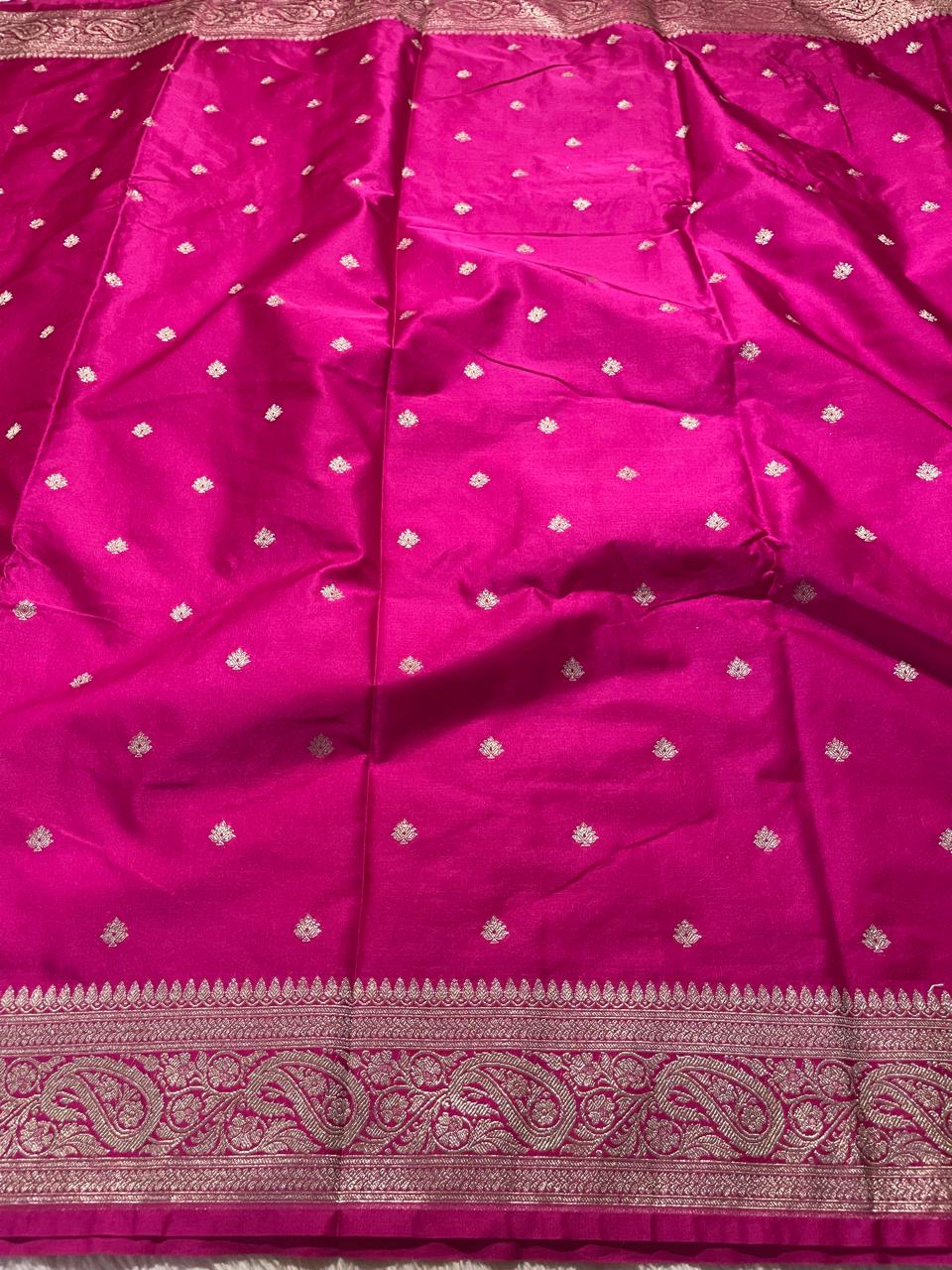 SATIN MUSHRO-RANIPINK SAREE