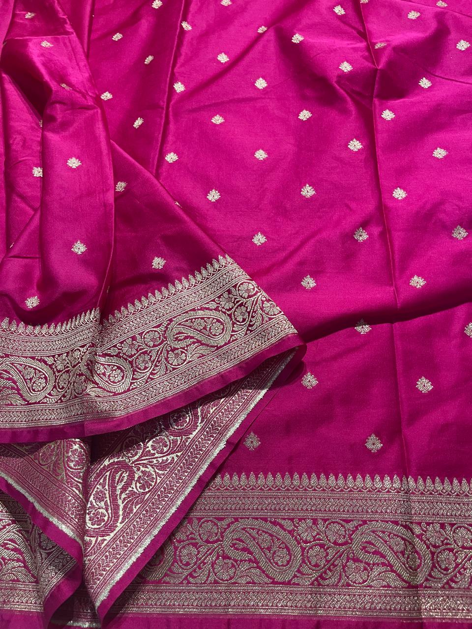 SATIN MUSHRO-RANIPINK SAREE