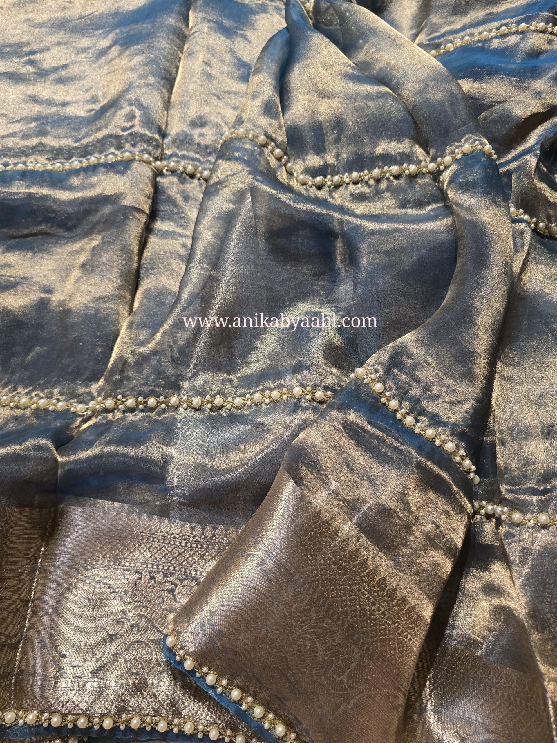 KALKI BRIDAL EDIT-METTALIC BLUE SAREE
