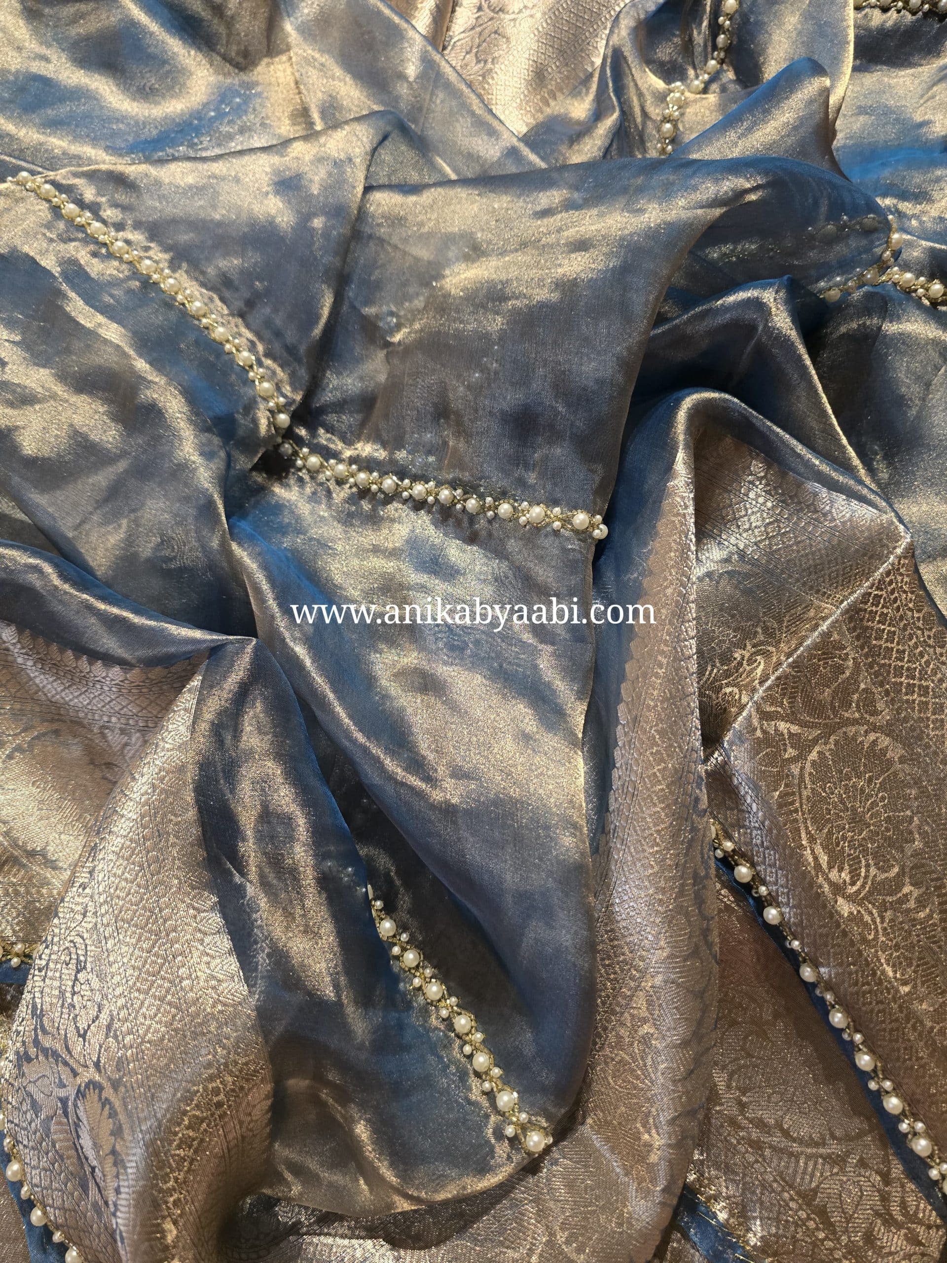 KALKI BRIDAL EDIT-METTALIC BLUE SAREE