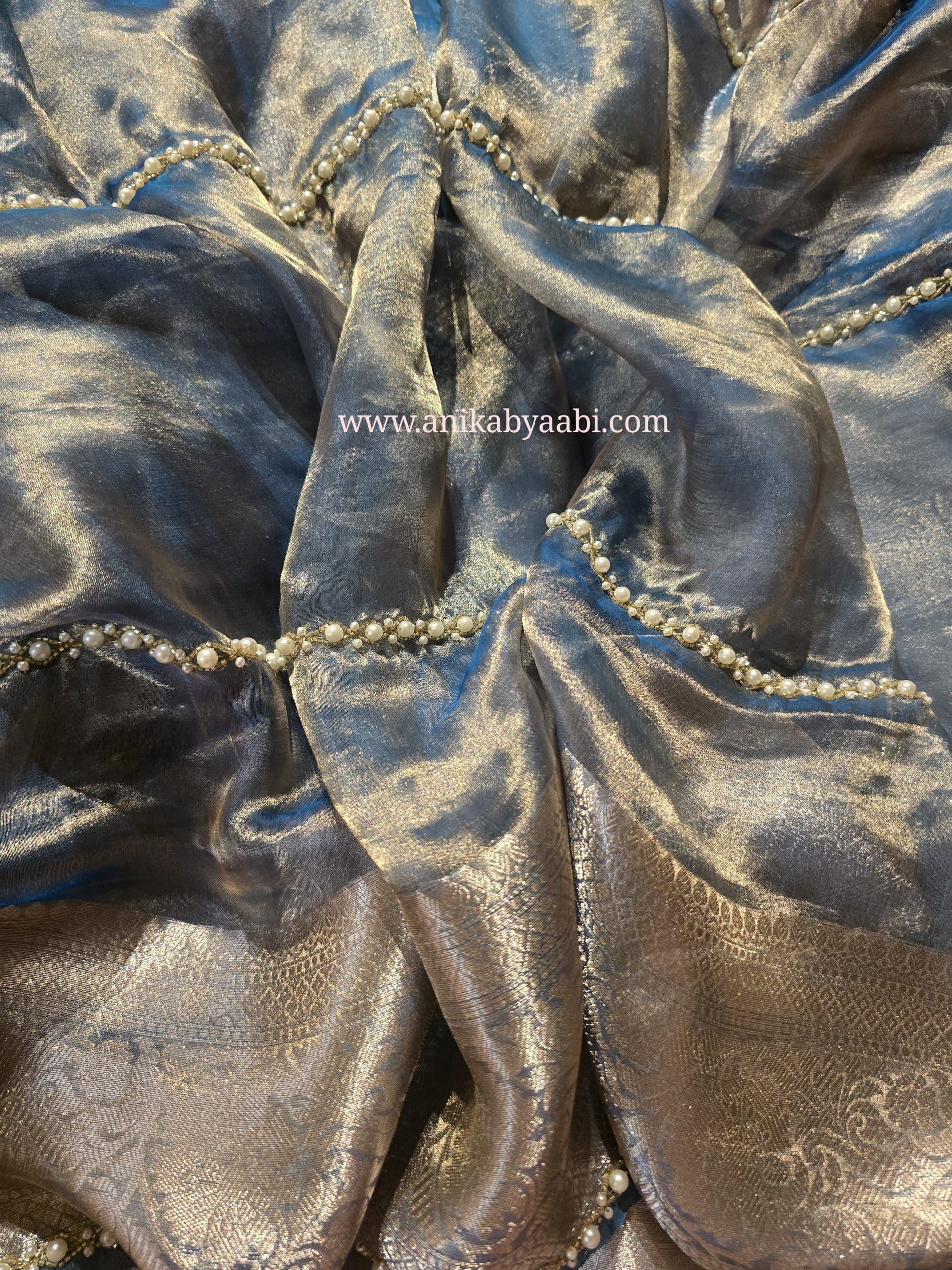 KALKI BRIDAL EDIT-METTALIC BLUE SAREE