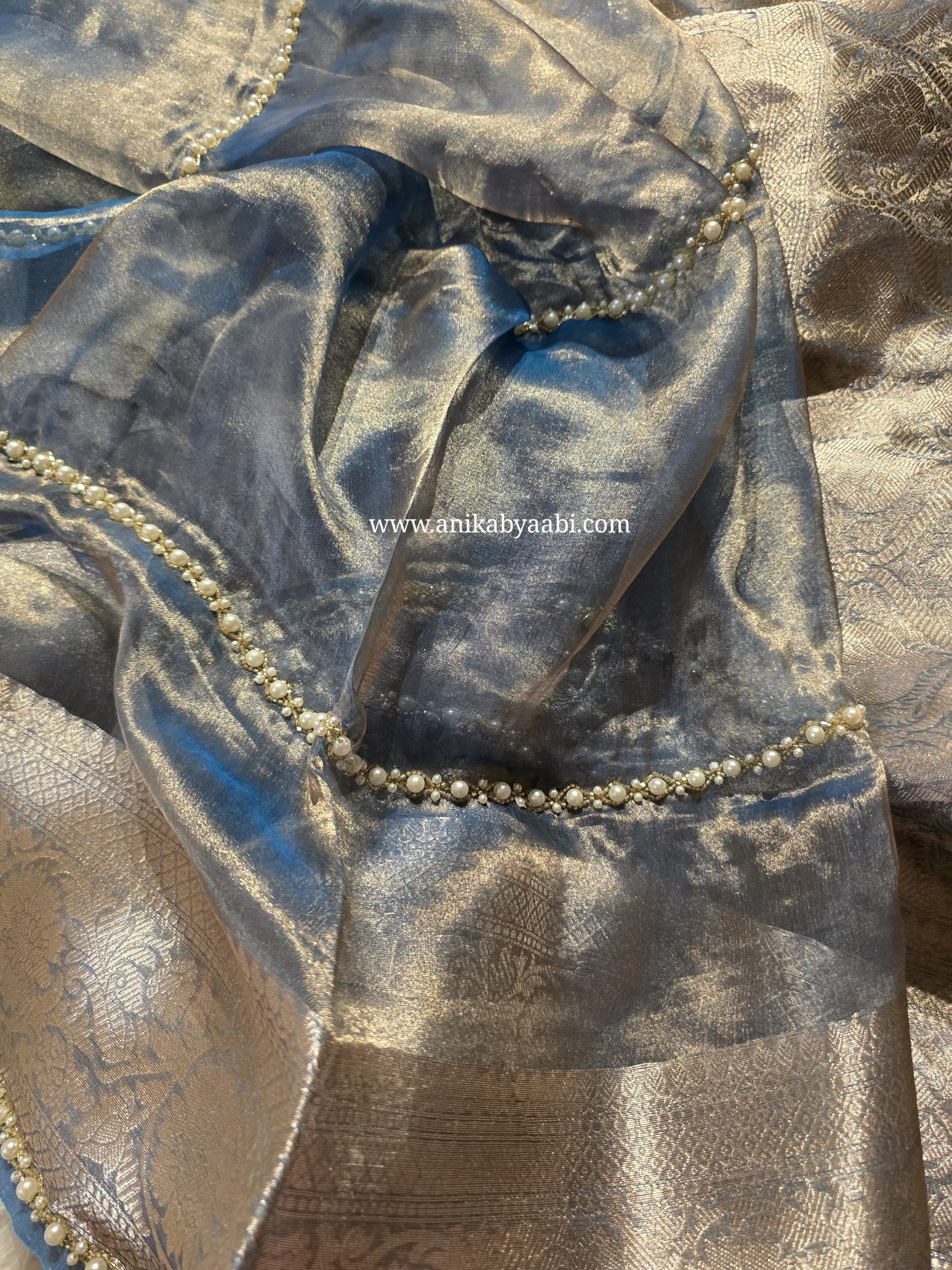 KALKI BRIDAL EDIT-METTALIC BLUE SAREE