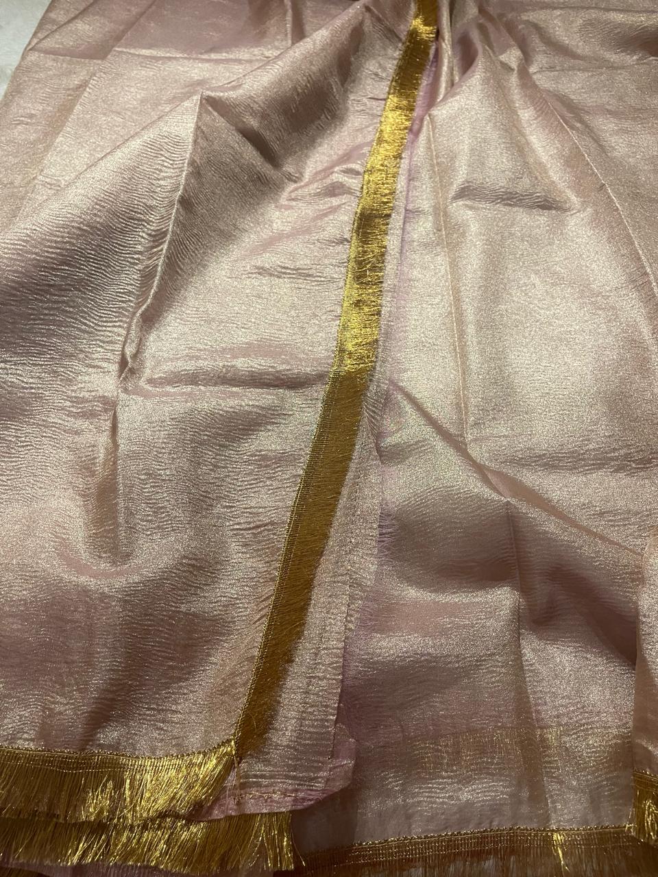 CRUSH LACE-ROSEGOLD SAREE
