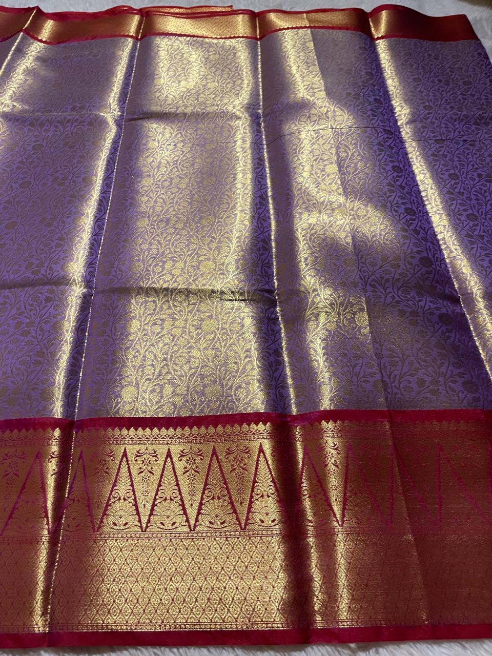 TEMPLE TISSUE-PURPLE SAREE