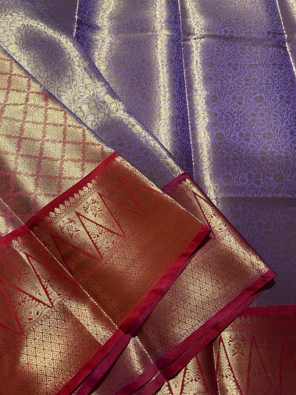 TEMPLE TISSUE-PURPLE SAREE