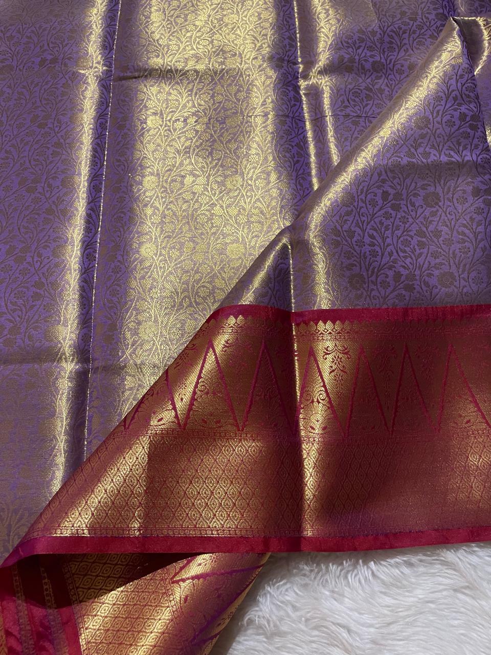 TEMPLE TISSUE-PURPLE SAREE