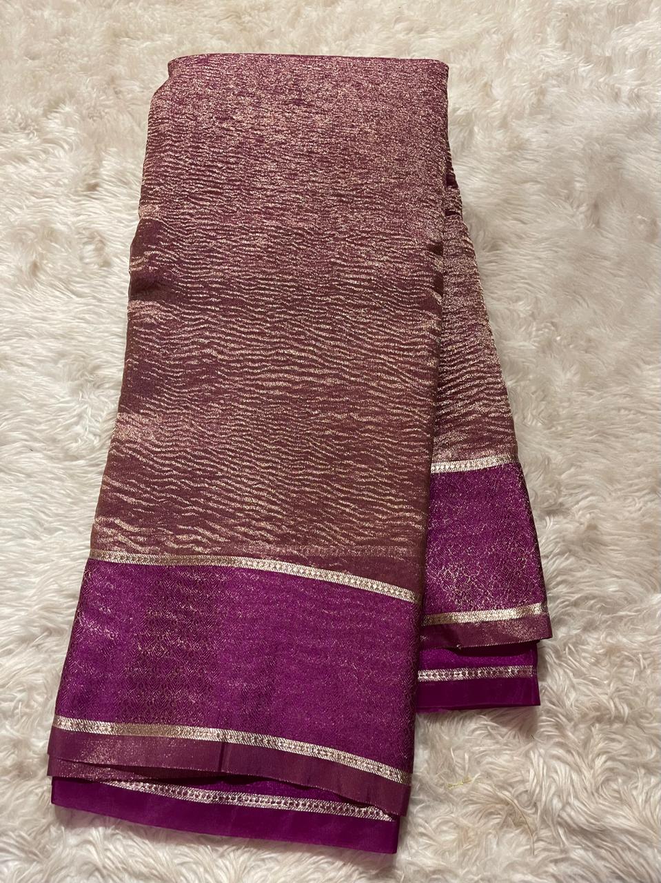 CRUSH FLORAL SAREE - MAGENTA CF04