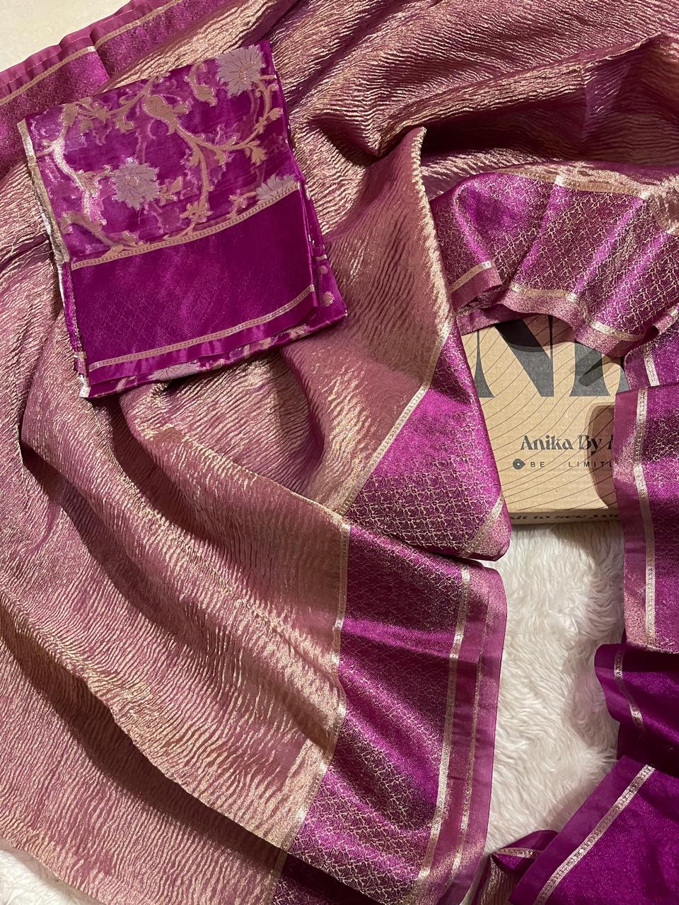 CRUSH FLORAL SAREE - MAGENTA CF04