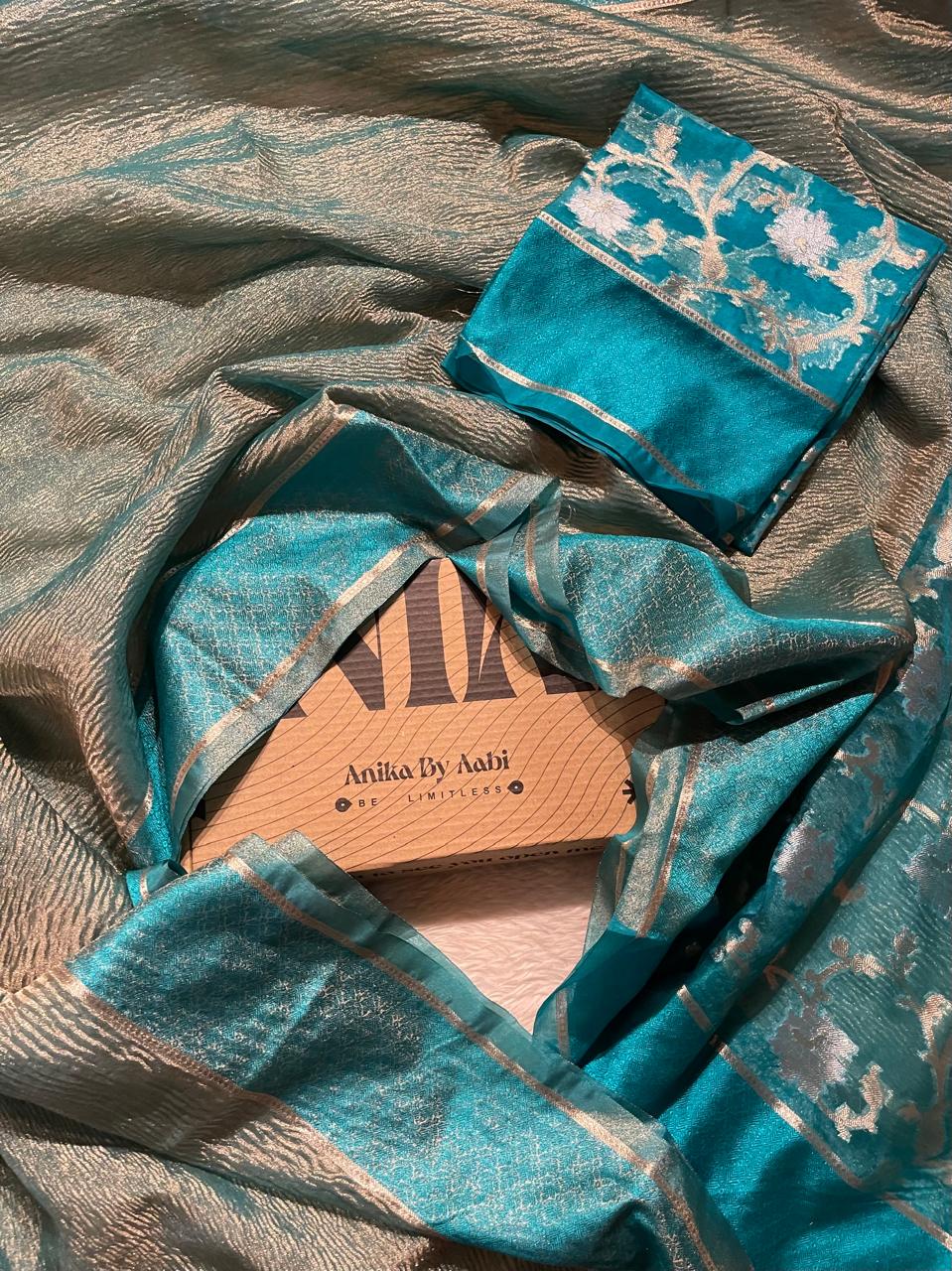 CRUSH FLORAL SAREE - RAMABLUE CF03