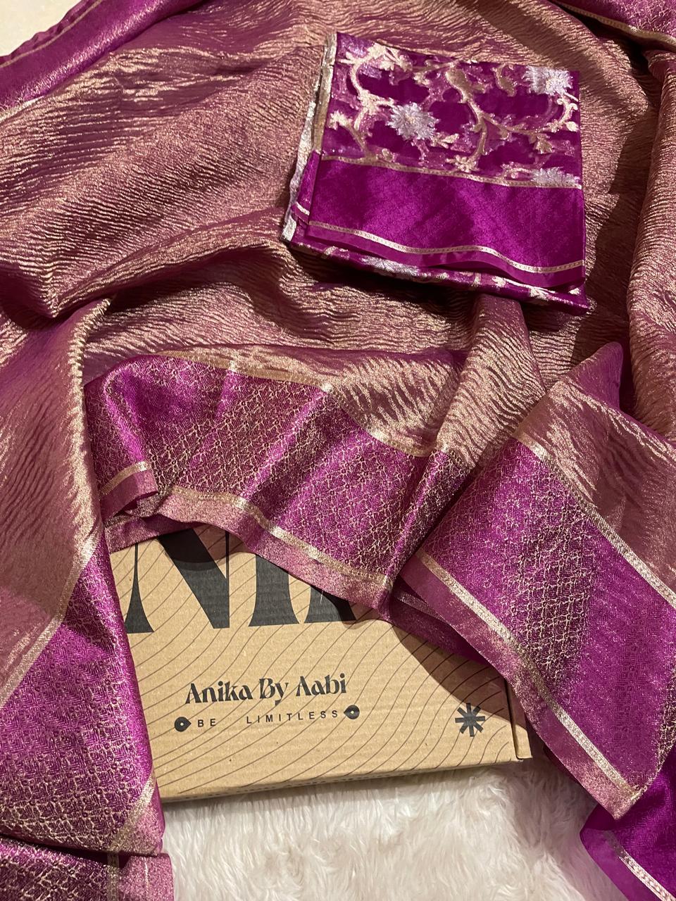 CRUSH FLORAL SAREE - MAGENTA CF04
