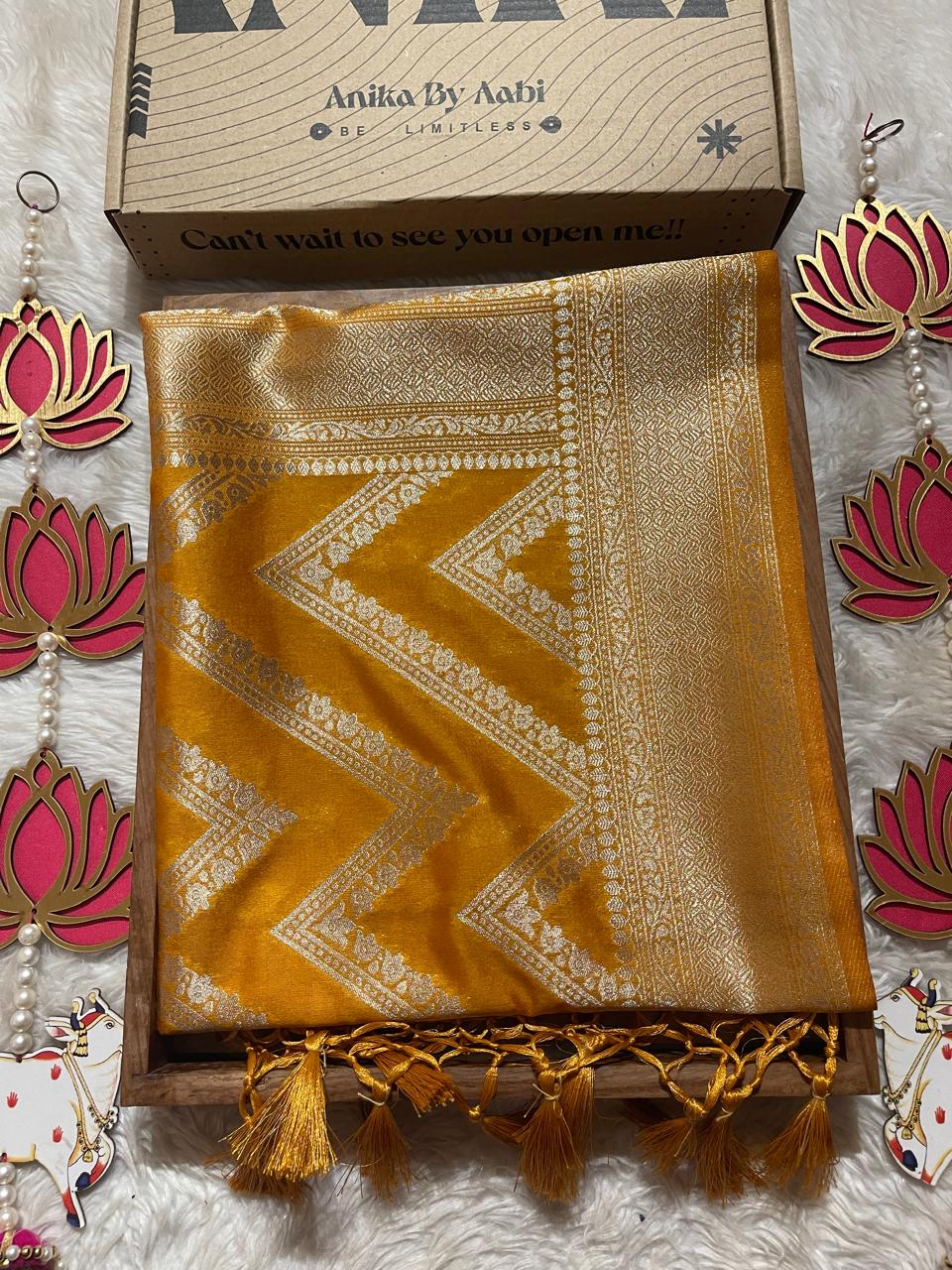 AKIRA-MUSTARD YELLOW SAREE