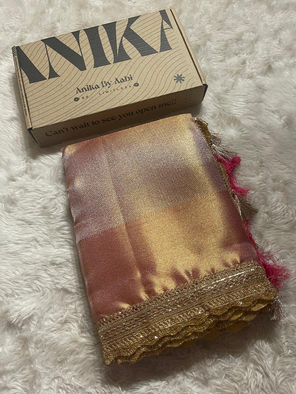 JYOTIKA- LACE DUAL SHADE GOLD SAREE