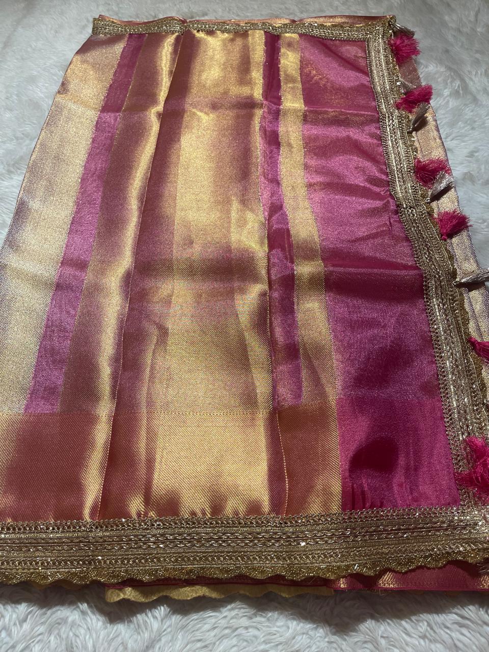 JYOTIKA- LACE DUAL SHADE GOLD SAREE