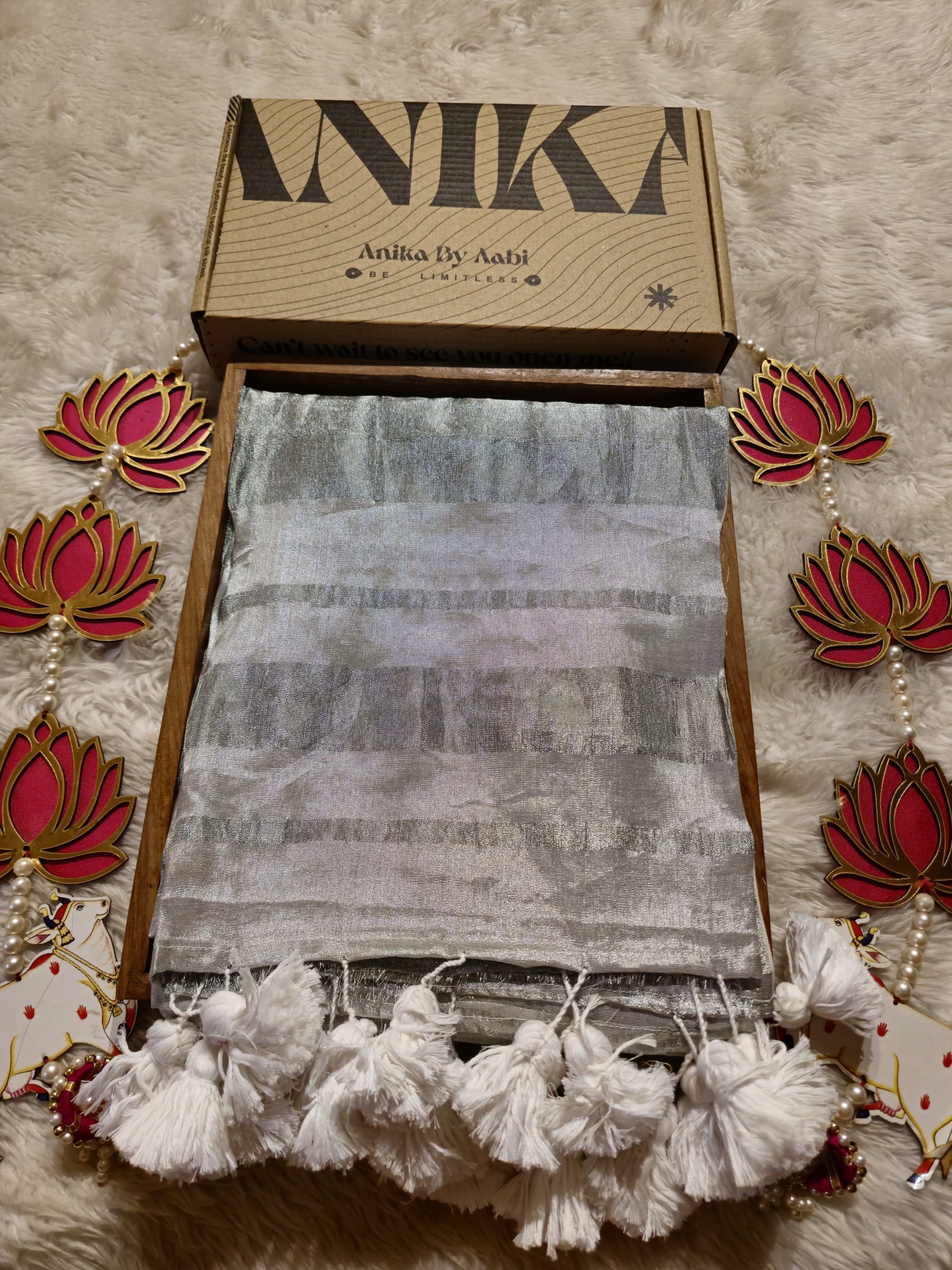 SHIKAR TISSUE-SILVER SAREE
