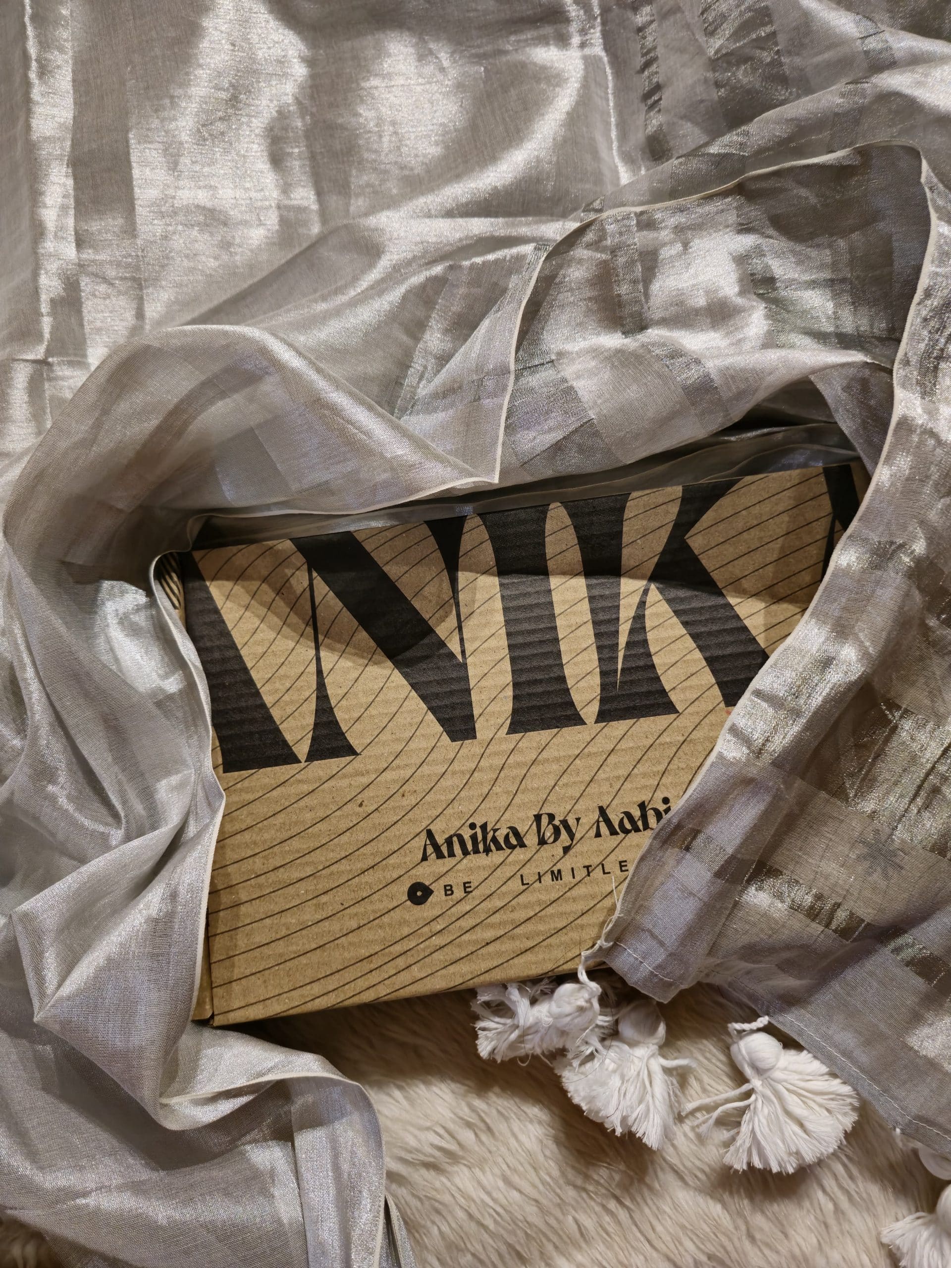 SHIKAR TISSUE-SILVER SAREE
