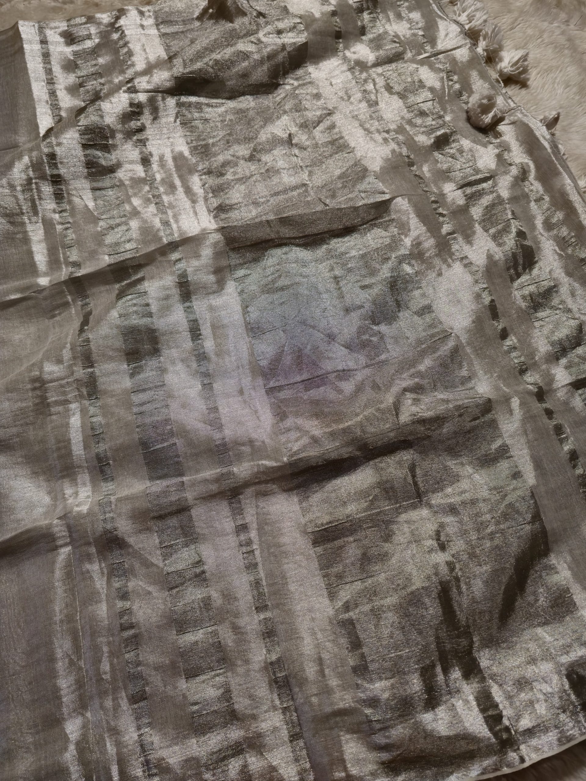 SHIKAR TISSUE-SILVER SAREE
