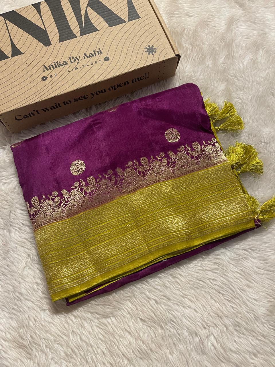 VINTAGE BANARASI-PURPLE WITH GREEN2