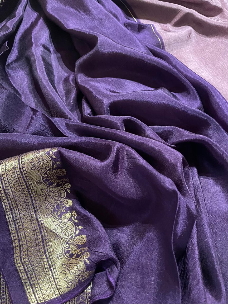 VINTAGE BANARASI-OLD LILAC WITH NEVYBLUE