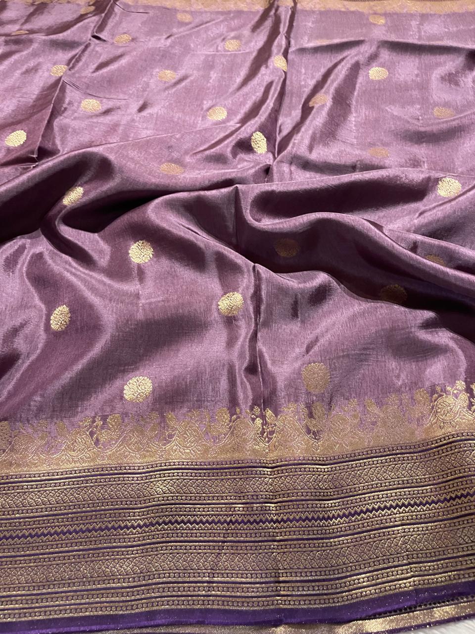 VINTAGE BANARASI-OLD LILAC WITH NEVYBLUE