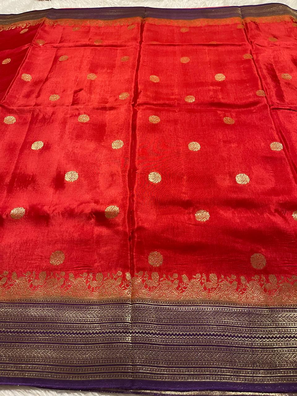 VINTAGE BANARASI-RED WITH PURPLE