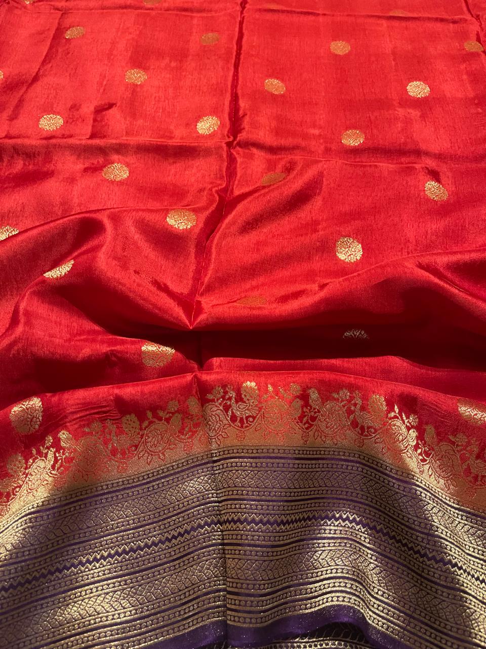 VINTAGE BANARASI-RED WITH PURPLE
